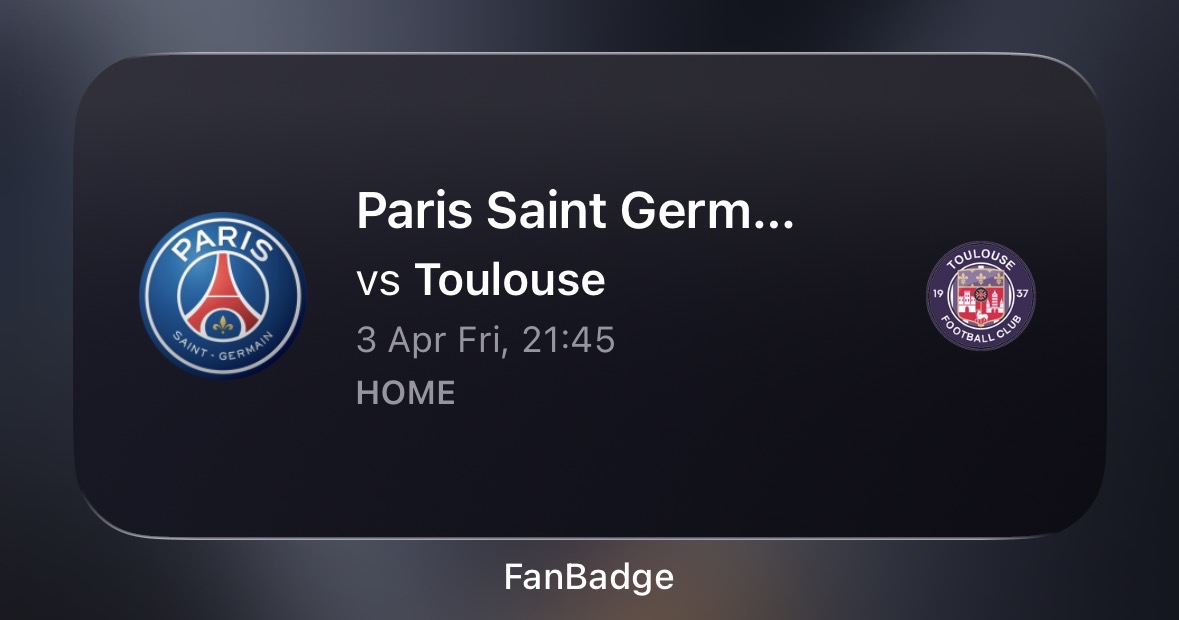 Medium widget – PSG with match details